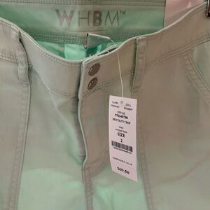 White House Black Market Light Green Utility Crop Pants